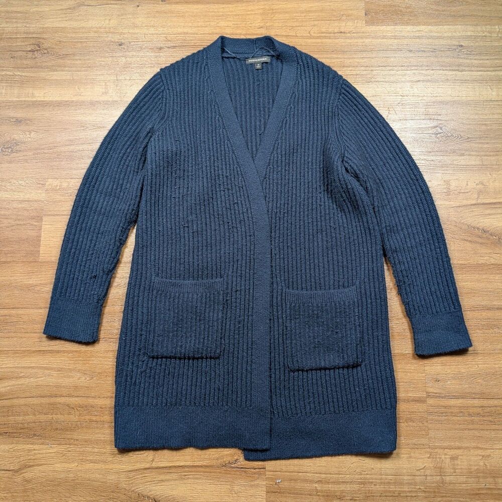 Banana Republic Chunky Ribbed Knit Open Front Cardigan Sweater Women M Blue